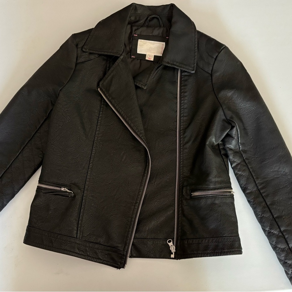 Xhilaration Black Leather Kids Jacket - L